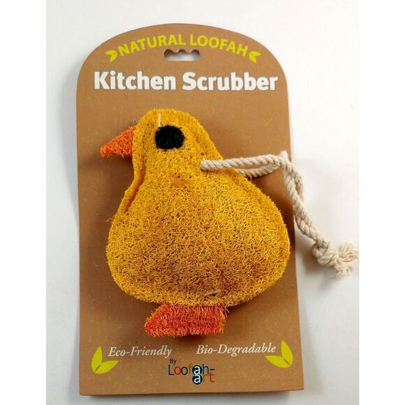 Kitchen Scrubber Pad 100% Natural Loofah,Eco-Friendly, Biodegradable, Baby Chick - Picture 1 of 6